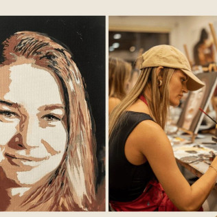 Sesión Art & Wine: Taller de Retratos Personalizados con Vino Ilimitado (Barcelona)