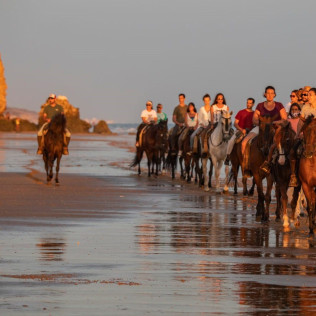 Escapada con Desayuno en Hostal Santa con Paseo a Caballo al Atardecer para dos por las Playas de Doñana (Huelva)