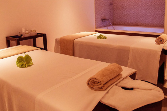 Bañera de Hidromasaje Privada, Sauna y Masaje en Hotel Meliá Castilla 4* y Degustación de Ibéricos y Botella de Vino para dos (Madrid)