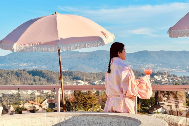 Acceso al Aura Spa en Aldea Calma (Pontevedra)