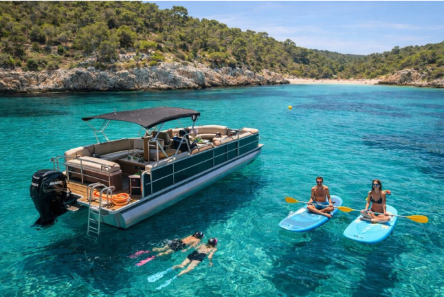Salida en Barco con Paddle Surf, Snorkel y Paradas de Baño (Palmanova, Mallorca)
