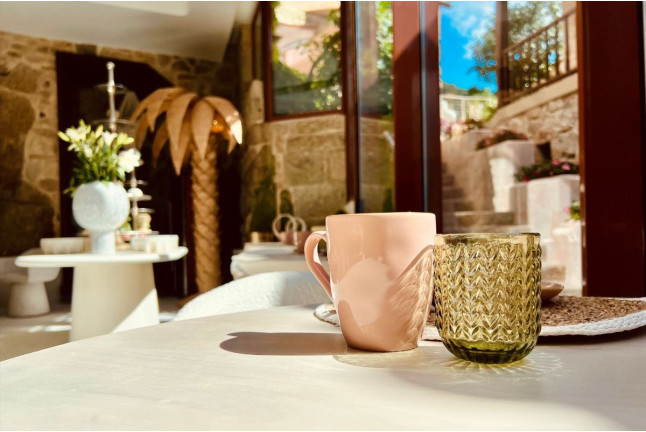 Desayuno en Dous Tempos en Aldea Calma (Pontevedra)