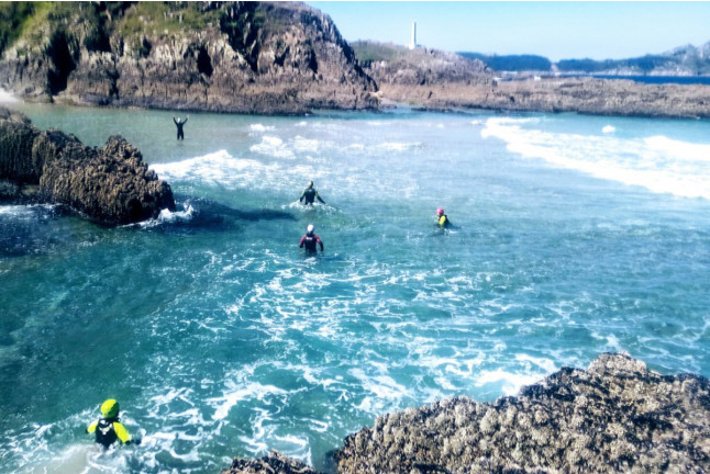 Coasteering en Costa da Vela, Cabo Home (O Hío, Pontevedra)