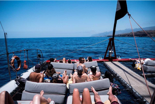 Paseo en Catamarán Freebird para Avistamiento de Ballenas y Delfines con Baño (Costa Adeje, Tenerife)