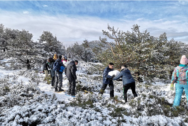 Ruta en Raquetas de Nieve, Construcción de Iglús y Paseo en Trineo (Madrid)