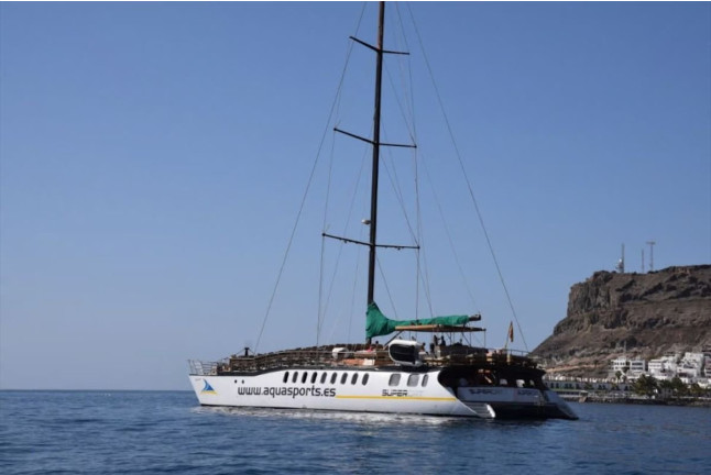 Paseo en Catamarán Super Cat con Avistamiento de Delfines, Comida y Banana Acuática (Gran Canaria)