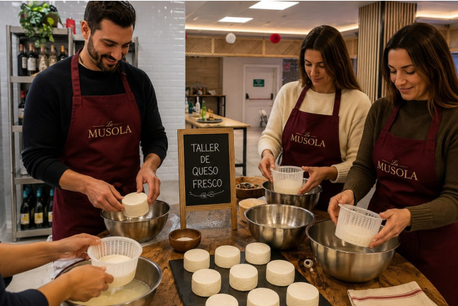Taller de Queso con Cata de Vinos o Quesos en La Musola (Madrid)