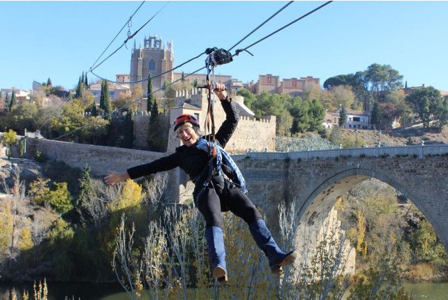 Salto en Tirolina sobre el río Tajo con Foto para 2 o 4 personas (Toledo)