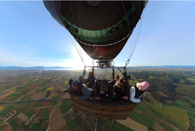 Vuelo en Globo en el Empordà con Cava, Fotos y Vídeo 360º (Colomers, Girona)