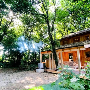 Séjour de 2 nuits en Lodge Merlin avec Bain Nordique Privatif au Jardin Zen du Quistillic (Guerlédan, Côtes-d'Armor - 22)