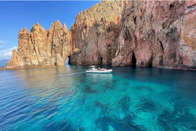 Excursion maritime : Petit tour en Bateau aux Calanques de Piana, Sunset Apéro, Baignade/Snorkeling à Capo Rosso (Sagone/Cargèse, Corse-du-Sud- 20)